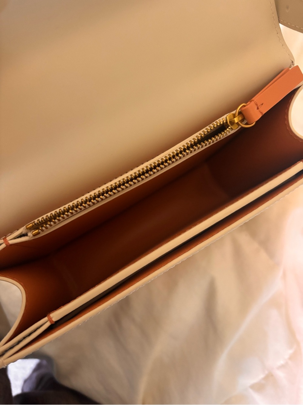 Quince Cream Leather Box Crossbody with Gold Clasp - Picture 6 of 6